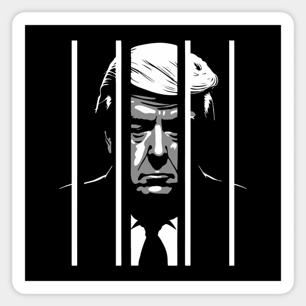 Trump Behind Bars Sticker by tommartinart